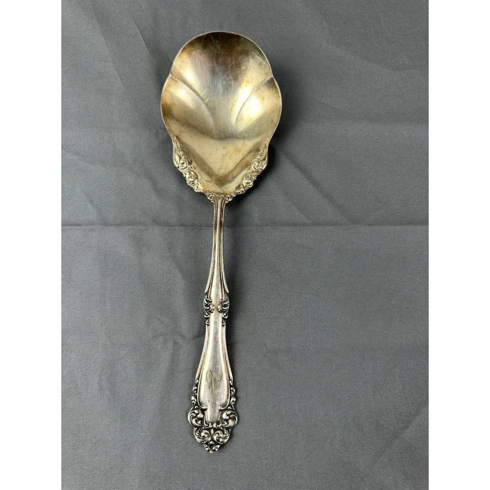 Holmes & Edwards Imperial 1904‎ Silverplate Berry Spoon Serving Spoon Monogram